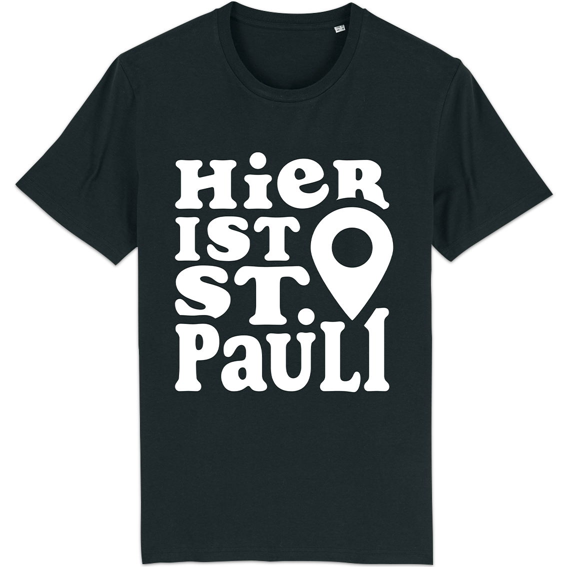 Shirt "Hier ist St. Pauli" wei&szlig; auf schwarz